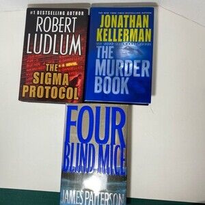 3 Major Mystery Thriller Books:  Hardback Patterson Ludlum Kellerman NEW MINT